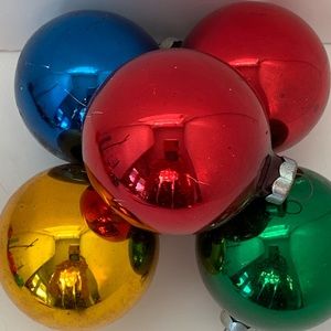 5 Rauch Med Solid Colored Vintage Ball Ornaments